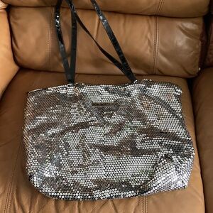 VENUS Silver Sequin Tote Bag